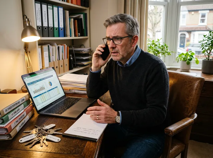 AI receptionist handling landlord inquiry call for property manager