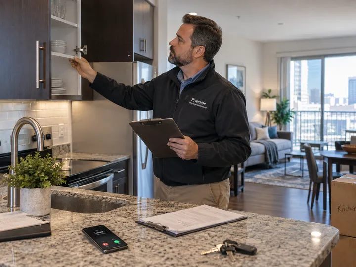 Property manager unable to answer phone during move-in inspection