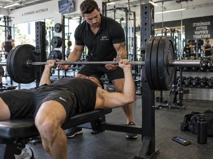 Personal trainer unable to answer phone while coaching a client at the gym