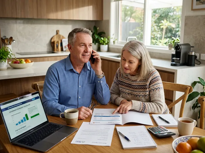 Couple calling about retirement financial planning