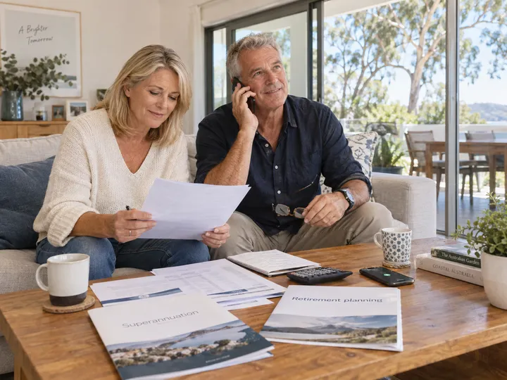 Couple calling about retirement financial planning