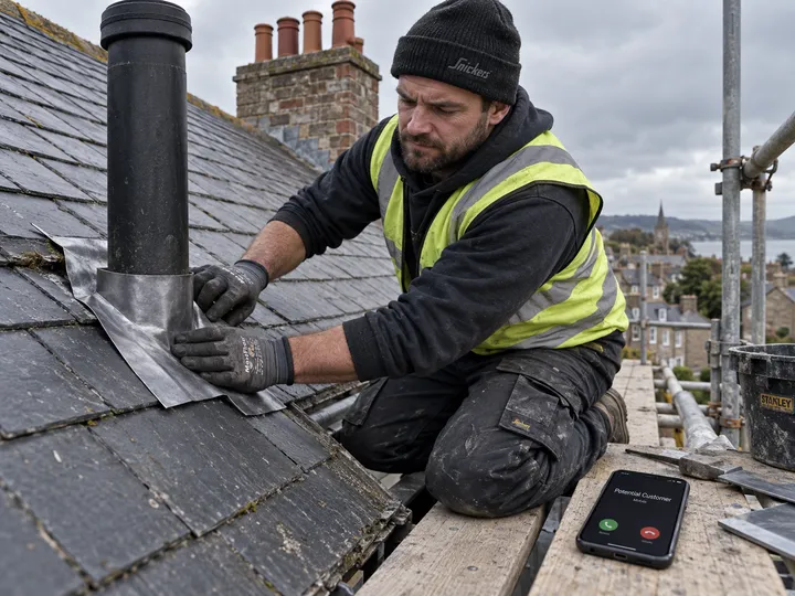 Roofer unable to answer phone while replacing longrun roofing sheets