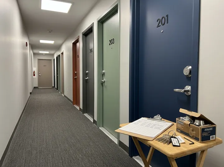 AI receptionist capturing multi-property lock change quote details