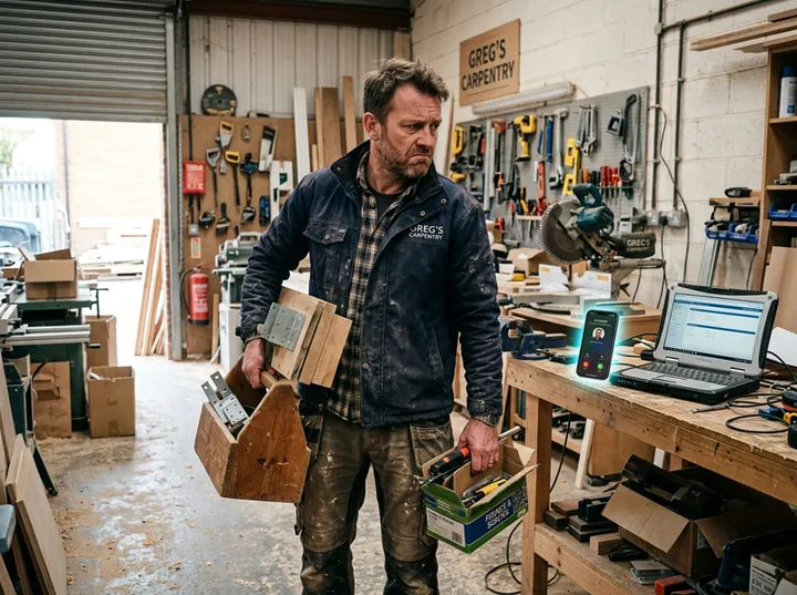 Small business owner unable to answer phone while serving a customer