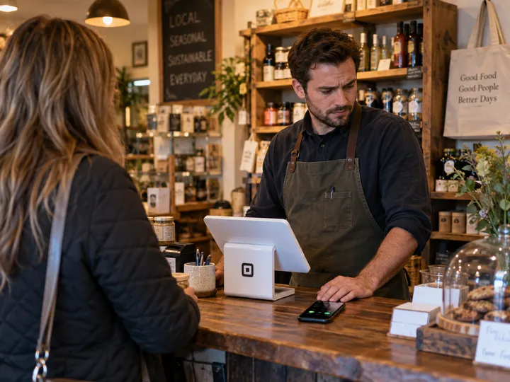 Small business owner unable to answer phone while serving a customer