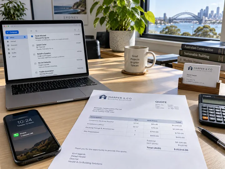 AI receptionist capturing quote enquiry details for small business