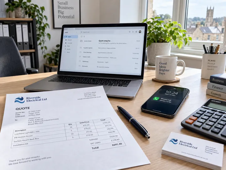 AI receptionist capturing quote enquiry details for small business
