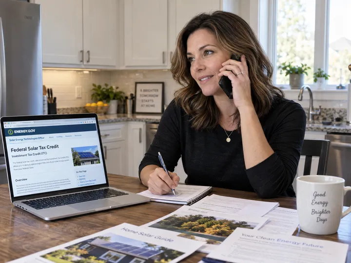 Homeowner calling about solar tax credits and incentives