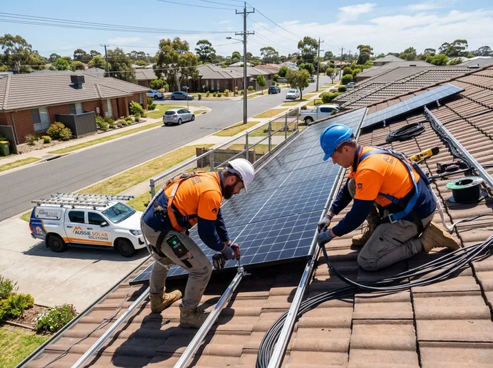 Solar installation team busy on rooftop while AI handles calls
