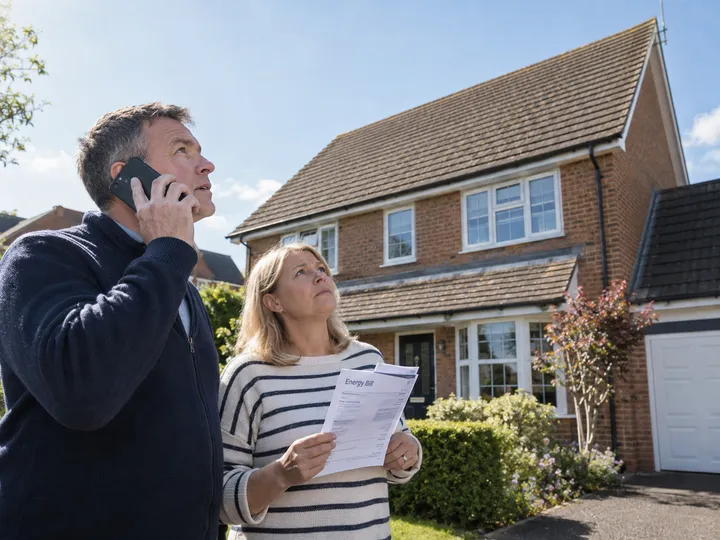 Homeowners inquiring about solar panel installation