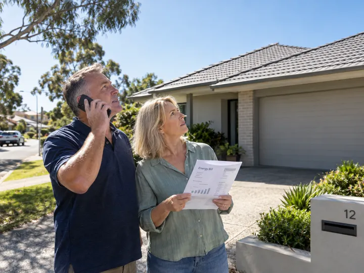Homeowners enquiring about solar panel installation