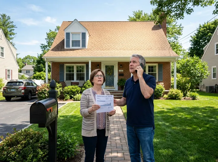 Homeowners inquiring about solar panel installation