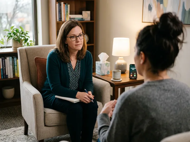 Therapist unable to answer phone during a client session