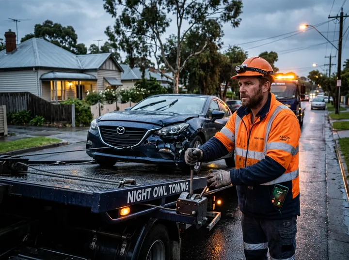 Tow truck operator on recovery while AI answers incoming calls