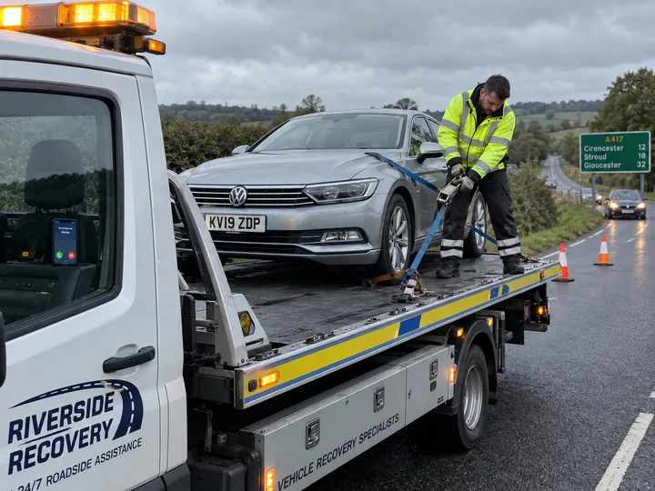 Tow truck operator unable to answer phone during vehicle recovery
