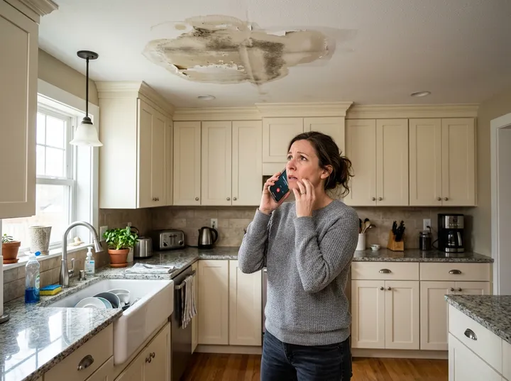 Homeowner urgently calling contractor about water damage