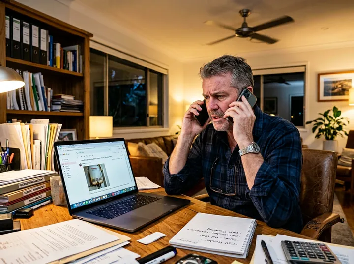Landlord calling tradie about urgent tenant maintenance issue