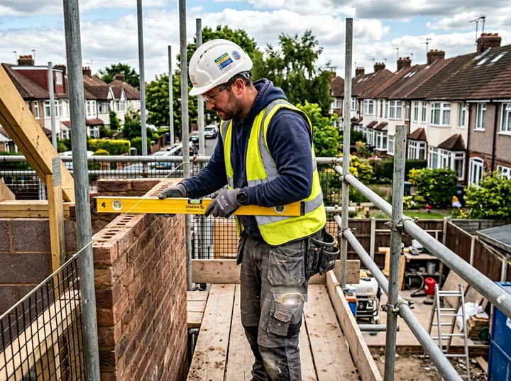 Builder on scaffolding unable to answer phone call