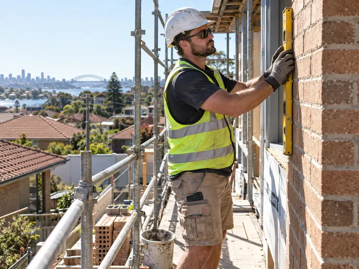 Tradie on a ladder unable to answer phone call