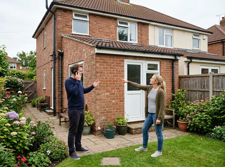 Homeowners requesting a quote while tradesperson is on another job