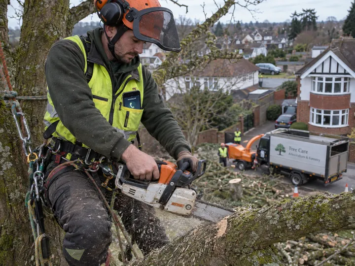 Arborist unable to answer phone while working at height