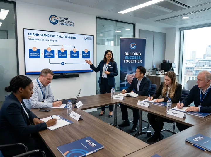 Franchise network ensuring consistent call quality across all locations