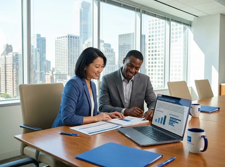 MSP account manager presenting call data in quarterly business review