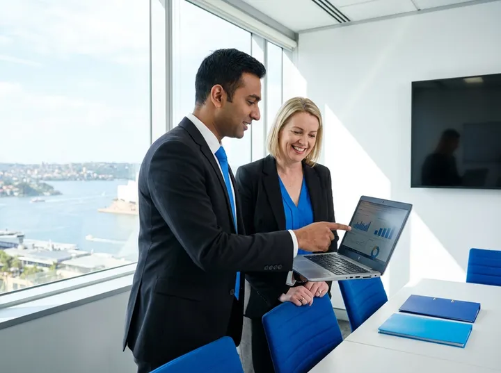 MSP account manager presenting call data in quarterly business review