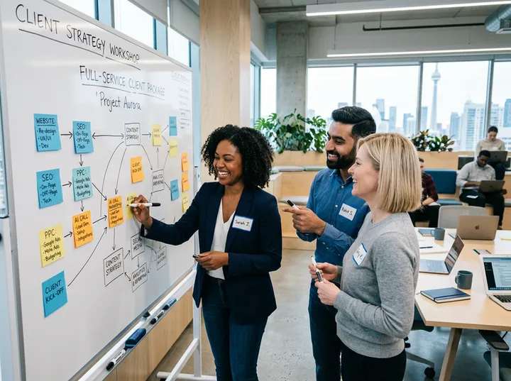 Branding agency offering AI answering as part of full-service package