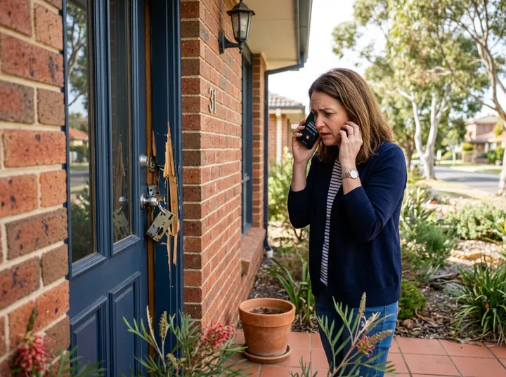 Homeowner urgently calling about a damaged front door