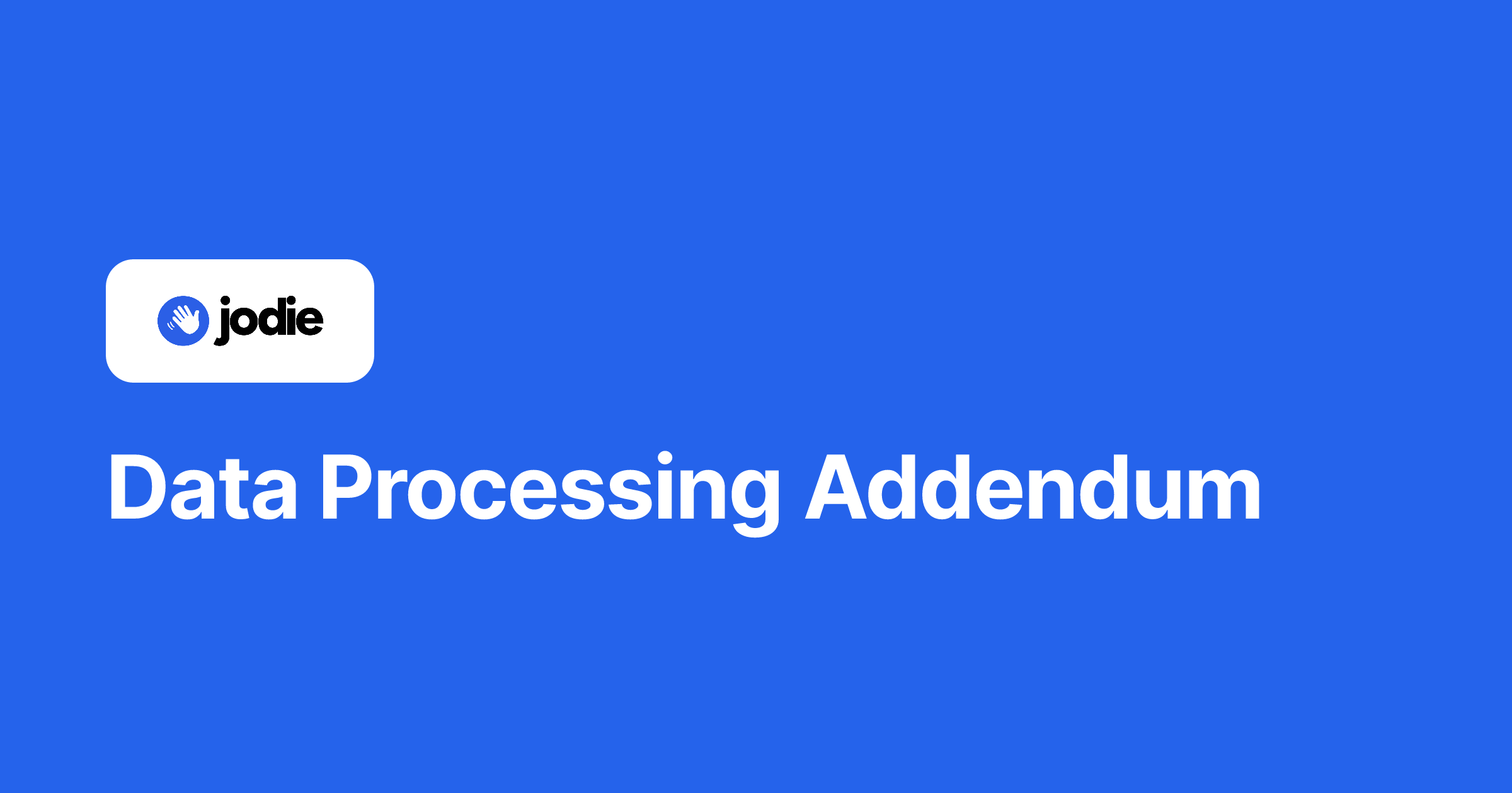 Data Processing Addendum - Jodie